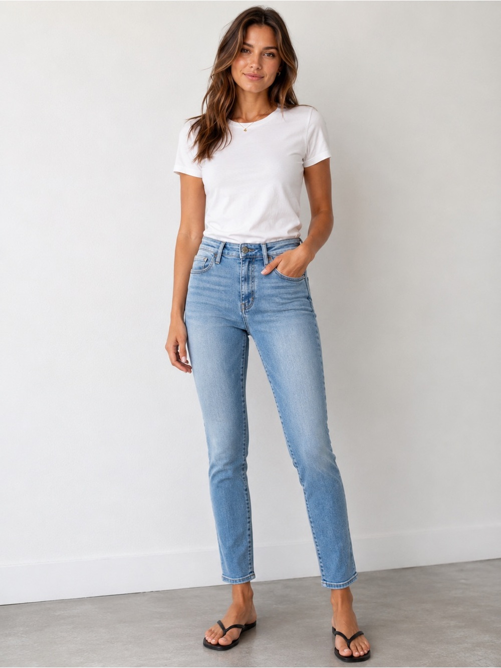 FRAME Le One Skinny Jeans Caspio Light Wash High Rise Stretch Size 2